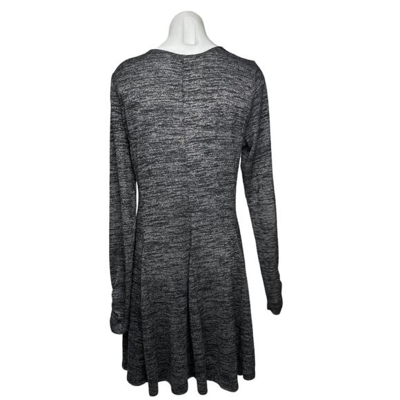Hollister Dark Gray Jersey Long Sleeve Scoop Neck Fit & Flare Sweater Dress Sz L - Picture 3 of 6